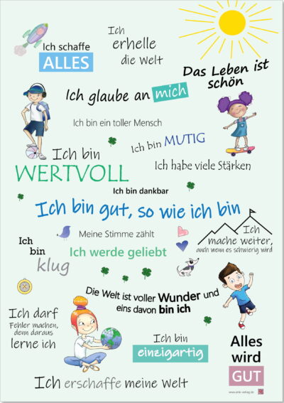 AnLe Verlag Positive Affirmationen Poster für Kinder, grün 2