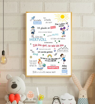 4270002970861, Positive Affirmationen Poster für Kinder Kinderposter Din A3 weiß 1, AnLe Verlag