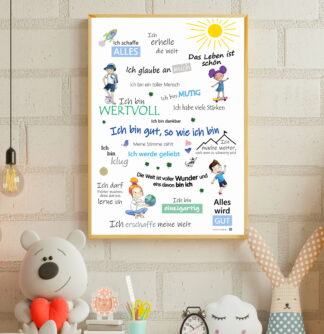 4270002970878, Positive Affirmationen Poster für Kinder Kinderposter Din A3 weiß blau 1, AnLe Verlag